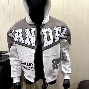 Gray and White Graphic Hoodie From VANDAL VALLEY Luxury Streetwear